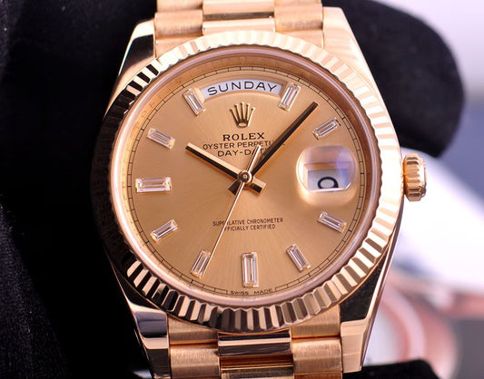 2025 Automatic Men's Watch Day-Date22823818K Gold Rock Candy Diamond