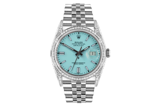 2025 Smartwatch Datejust Stainless Steel Watch Blue Dial Diamond Bezel 36mm 16014