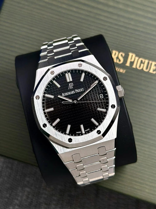 Audemars Piguet Royal Oak Automatic Watch 41mm Black Dial 15500ST